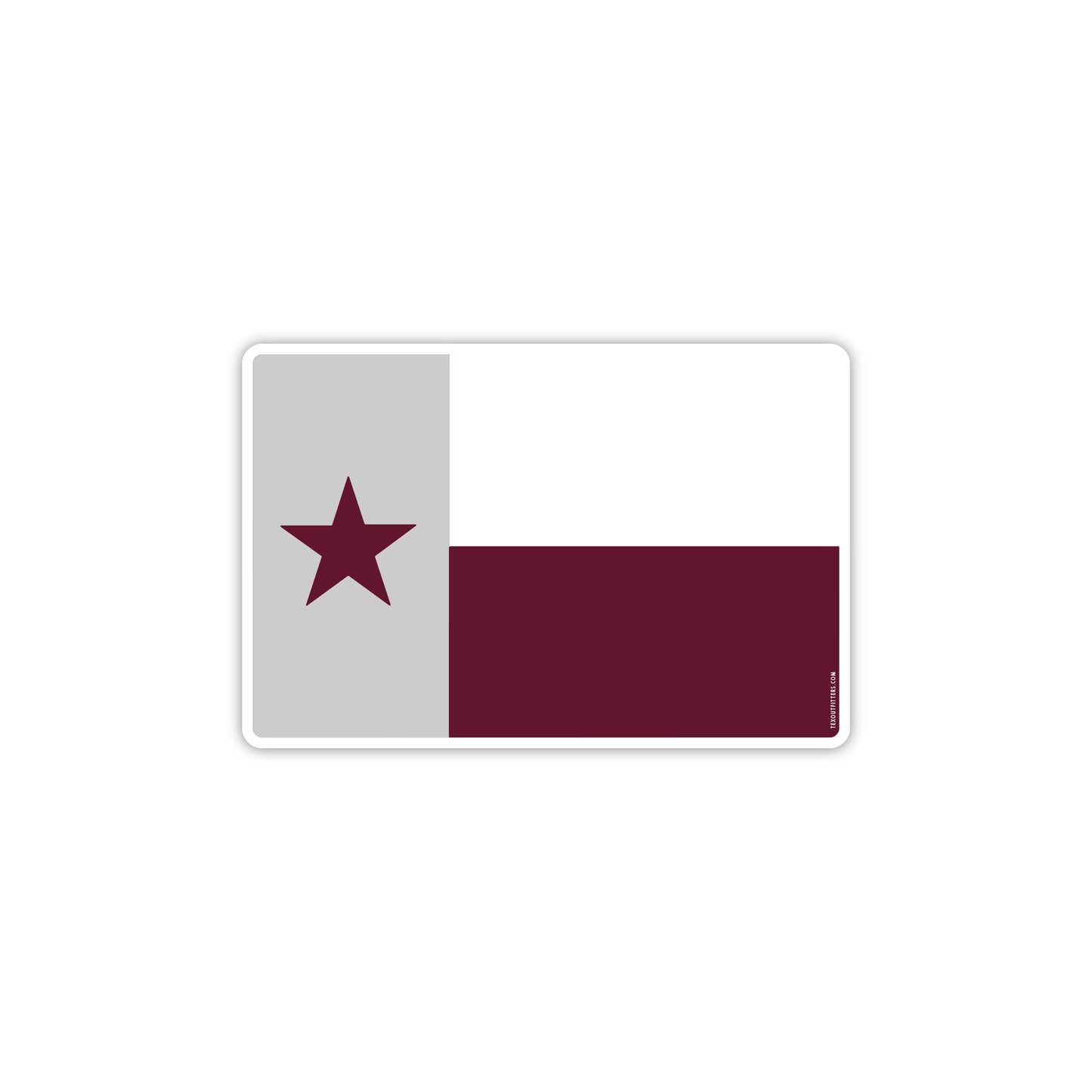 Texas Flag in Maroon Sticker