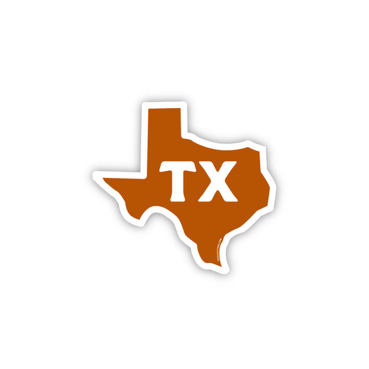 Texas Outline in Orange Sticker