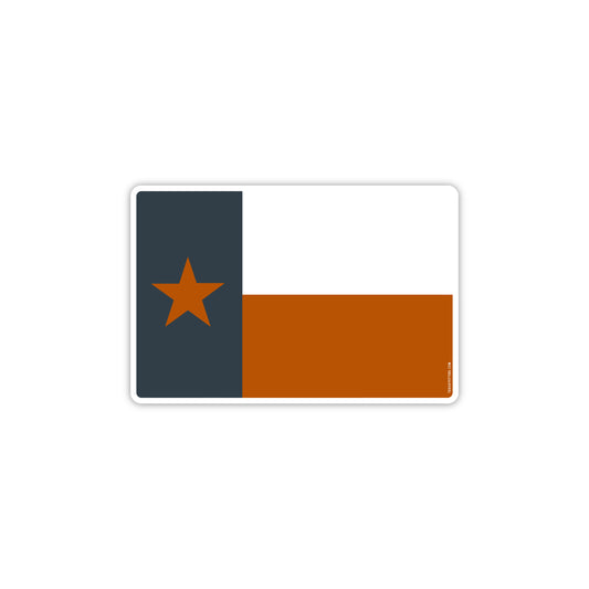 Texas Flag in Orange Sticker